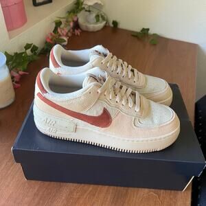 Nike women’s AF1 shadow Shimmer/Mars Stone-Sanddrift size 8.5
